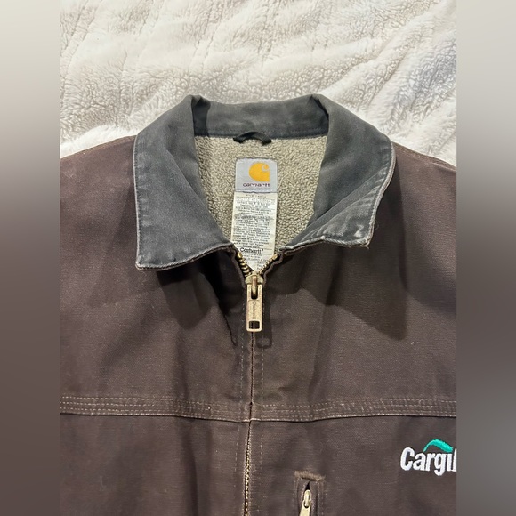 Mens Carhartt Chore Coat Heavy Canvas lined in Sherpa Fleece Size 2X Large - Picture 6 of 6